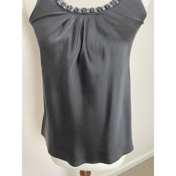 Club Monaco Tank Top Jeweled Ribbon Tie Racerback - Picture 4 of 8